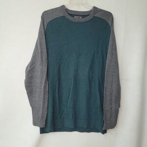 RYE Hawkers Eye Men's Long Sleeve Raglan Sweater Hunter Green DK Grey Cotton XXL